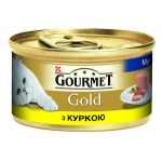 GOURMET Gold (ГУРМЕ Голд) Консервований порційний повнораціонний корм для дорослих котів з куркою в паштетi. 